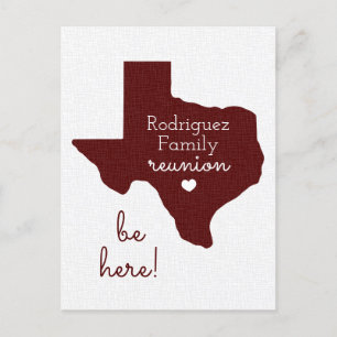Postal Reunión familiar del estado de marrón de Texas
