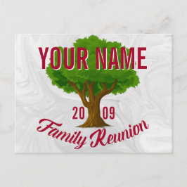 Postal Reunión familiar personalizada de árbol vivo