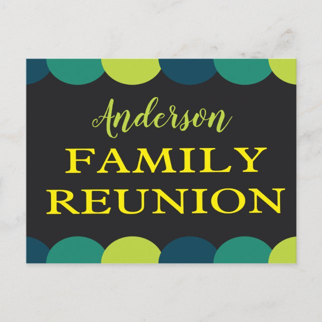 Postal Reunión familiar Potluck Picnic Fiesta de verano (Anverso)