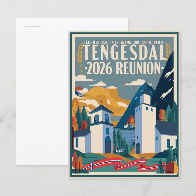 Postal Reunión Familiar Tengesdal 2026 (Anverso / Reverso)
