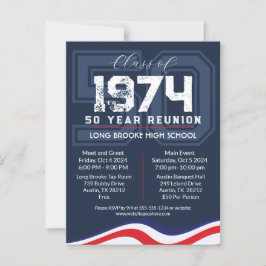 Postal Reunión Patriótica de 50 años de clase secundaria 