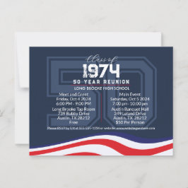 Postal Reunión patriótica de clase secundaria de 50 años