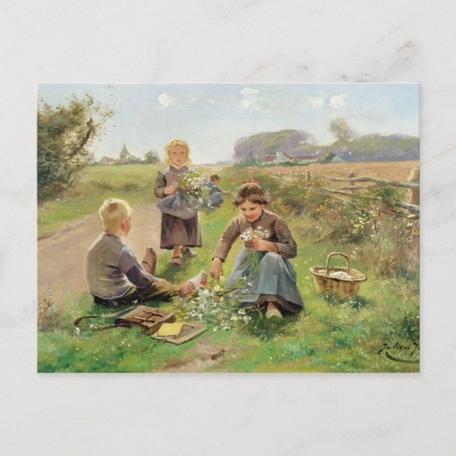 Postal Reunir Flores (aceite sobre lienzo) (Anverso)