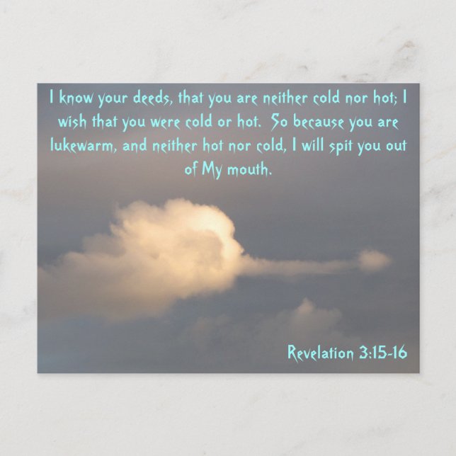 Postal Revelación 3 15-16 con nube escupiendo (Anverso)