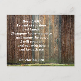 Postal Revelación 3:20 La Biblia de la puerta versus la m