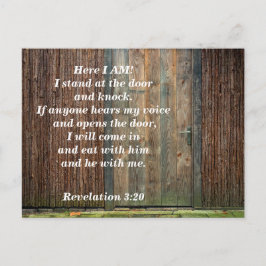 Postal Revelación 3:20 La Biblia de la puerta versus la m
