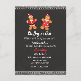 Postal Revelación de género de pan de jengibre