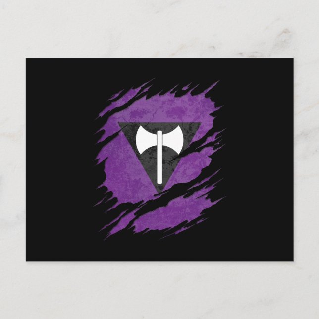 Postal Revelación de la bandera del Orgullo de los Labrys (Anverso)