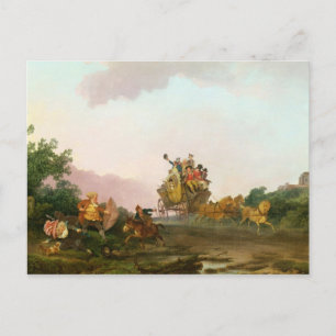 Postal Reveladores en un entrenador, c.1785-90 (aceite so