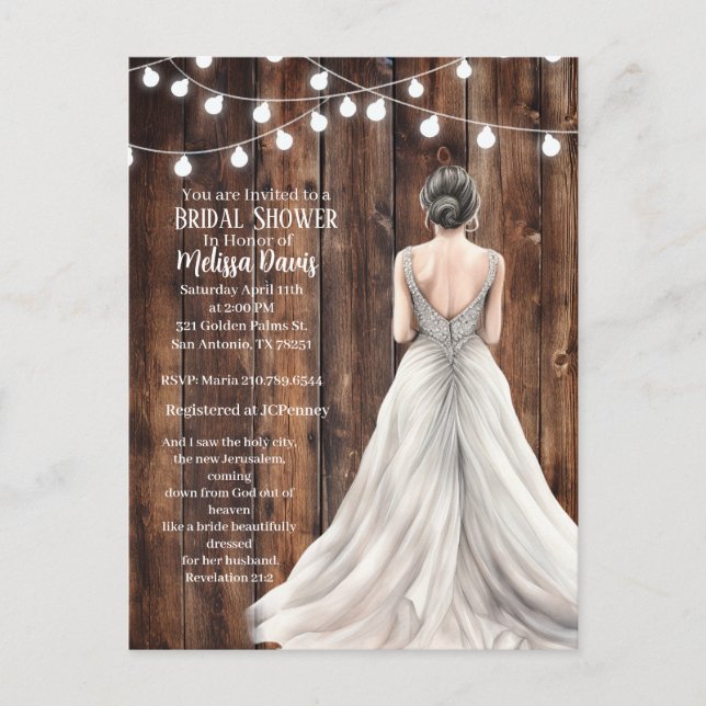 Postal Revelation 21:2 Bridal Shower Invitation (Anverso)