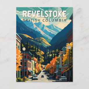 Postal Revelstoke Canadá Viajes de arte Vintage