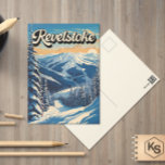 Postal Revelstoke Canada Winter Vintage<br><div class="desc">Revelstoke Diseño artístico invernal que muestra el paisaje invernal.</div>