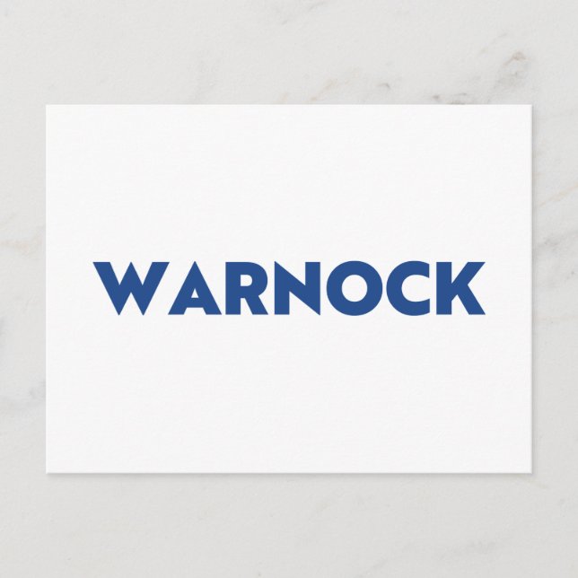 Postal Reverendo Warnock Georgia Segunda vuelta del Senad (Anverso)