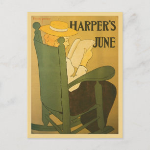 Postal Revista de arte de vintage de junio de Harper