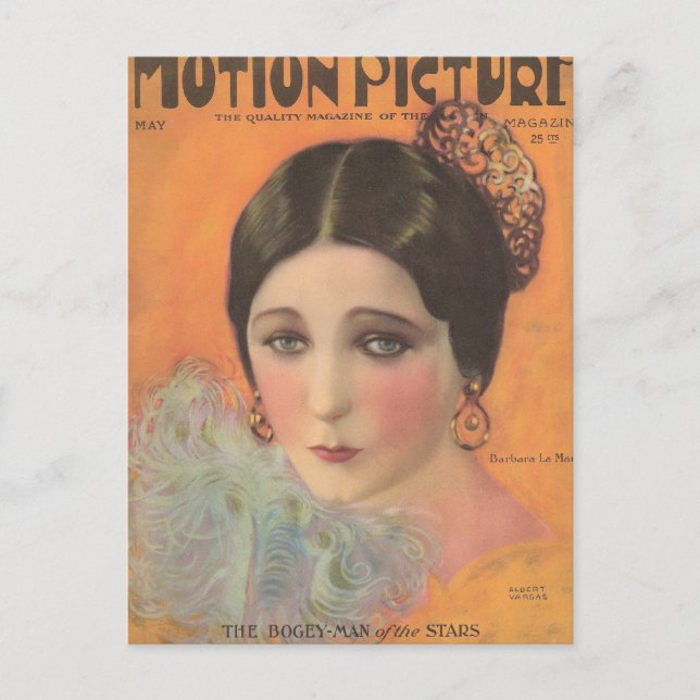 Postal Revista de cine Barbara La Marr 1924 (Anverso)