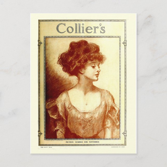 Postal Revista de Collier 1909, chica Gibson (Anverso)