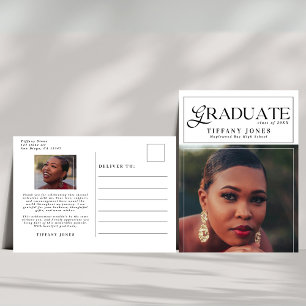 Postal Revista de Graduada Chic Foto de Graduación Agrade