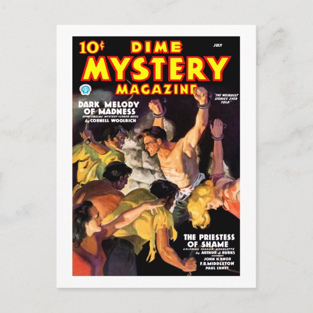 Postal revista Dime Mystery (julio, 1935) (Anverso)