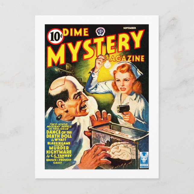 Postal revista Dime Mystery (Sep, 1942) (Anverso)