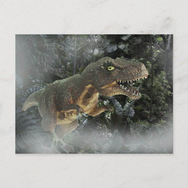 Postal Rex tirannosauro en la jungla. (Anverso)