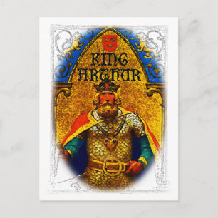 Postal Rey Arthur Enthroned