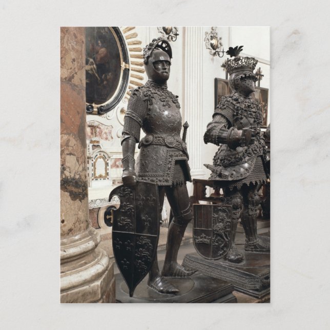 Postal Rey Arturo, estatua de la tumba de Maximilian (Anverso)