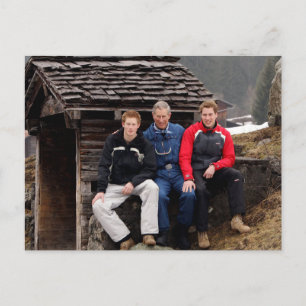 Postal Rey Carlos III Príncipes William & Harry 2005