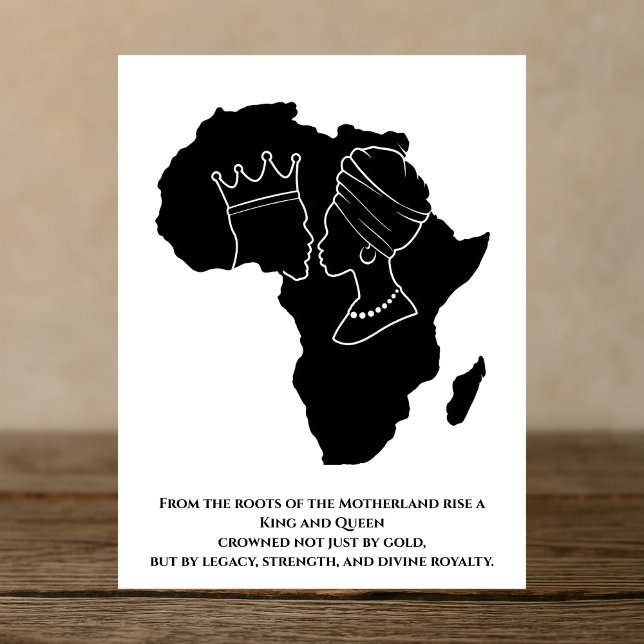Postal Rey de África Real y Reina Silhouette (Subido por el creador)