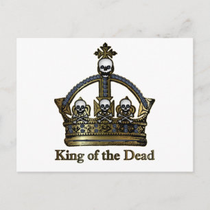 Postal Rey de la corona de cráneo muerta