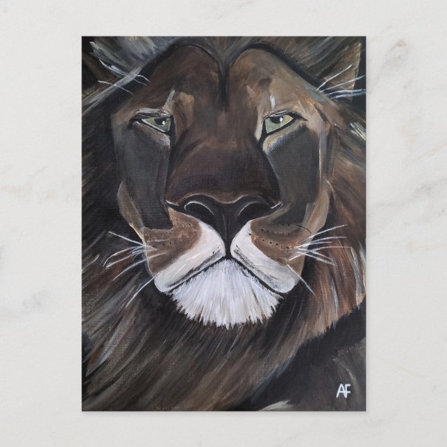 Postal Rey de las Bestias Pintura de Alfred Fox (Anverso)