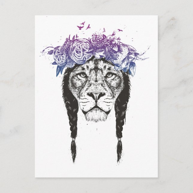 Postal Rey de los leones (Anverso)