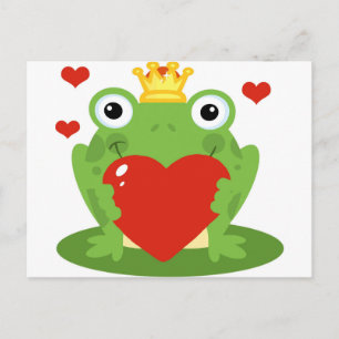 Postal Rey de rana con corazón