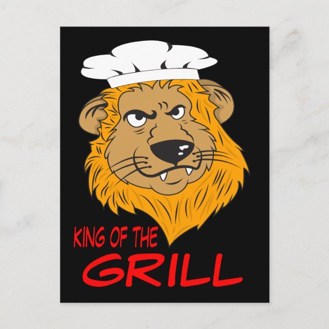 Postal Rey del Grill, Cabeza de León Enojada, Gracioso (Anverso)