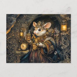 Postal Rey del ratón en un castillo raíz de árbol