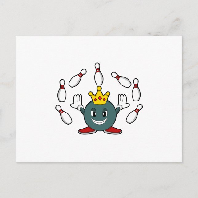 Postal Rey en bolos con bolo (Anverso)