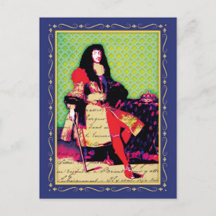 Postal Rey francés Luis XIV el Gran Rey Sol