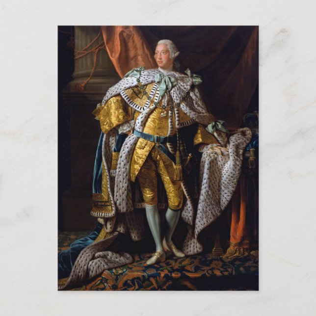 Postal Rey Jorge III por Allan Ramsay 1762 (Anverso)