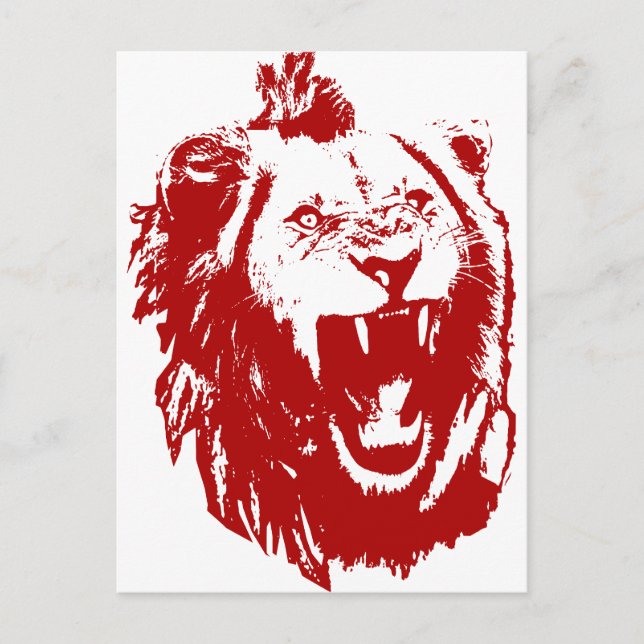Postal Rey León Rojo (Anverso)