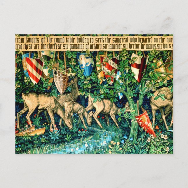 Postal Rey Medieval Arthur William Morris (Anverso)