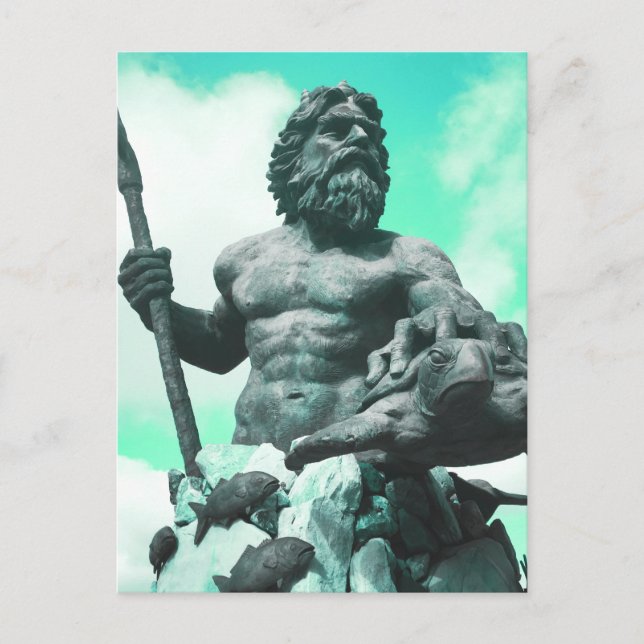 Postal rey neptuno mitología romana (Anverso)