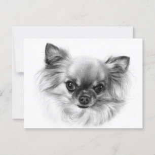 Postal Rey pequeño - Retrato de Chihuahua pintado a mano