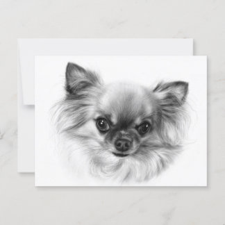 Postal Rey pequeño - Retrato de Chihuahua pintado a mano