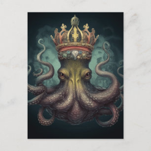 Postal Rey Pulpo Fantasía