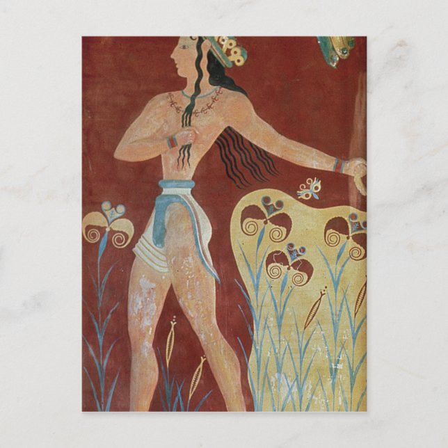 Postal Rey sacerdote o príncipe con lirios (Anverso)