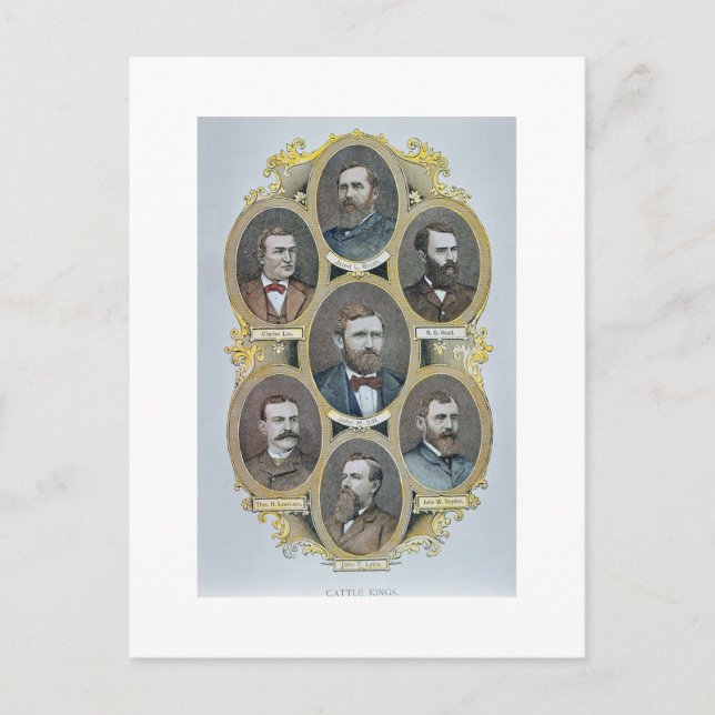 Postal Reyes ganaderos del Oeste Americano, c.1880 (engra (Anverso)