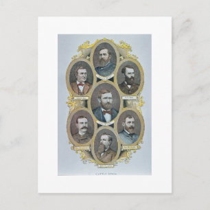 Postal Reyes ganaderos del Oeste Americano, c.1880 (engra