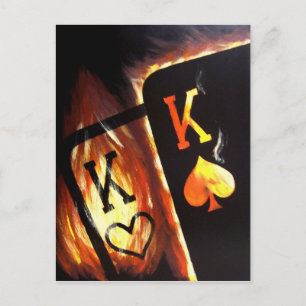 Postal Reyes llameantes Postcard Poker Print Cowboys del