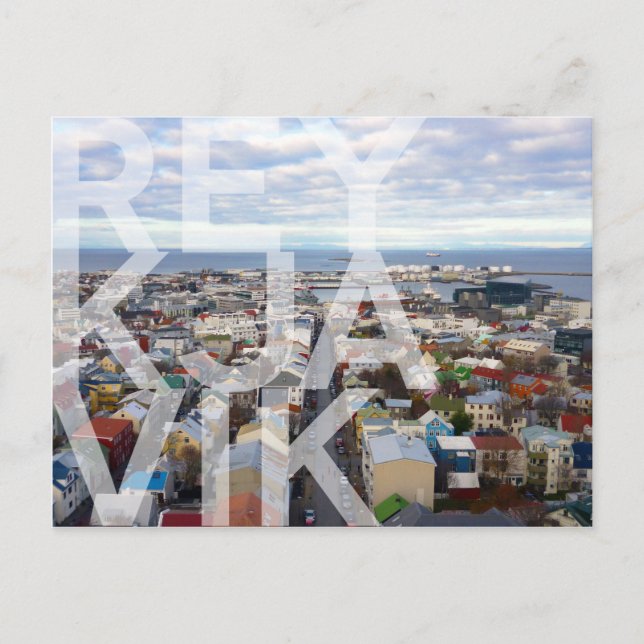 Postal Reykjavík Cityscape POSTCARD (Anverso)