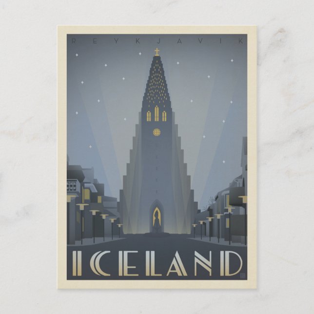 Postal Reykjavik, Islandia (Anverso)