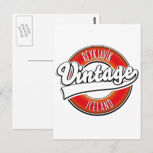 Postal Reykjavík Islandia logotipo vitnage